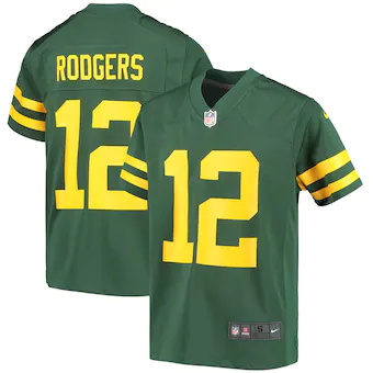 youth nike aaron rodgers green green bay packers alternate 